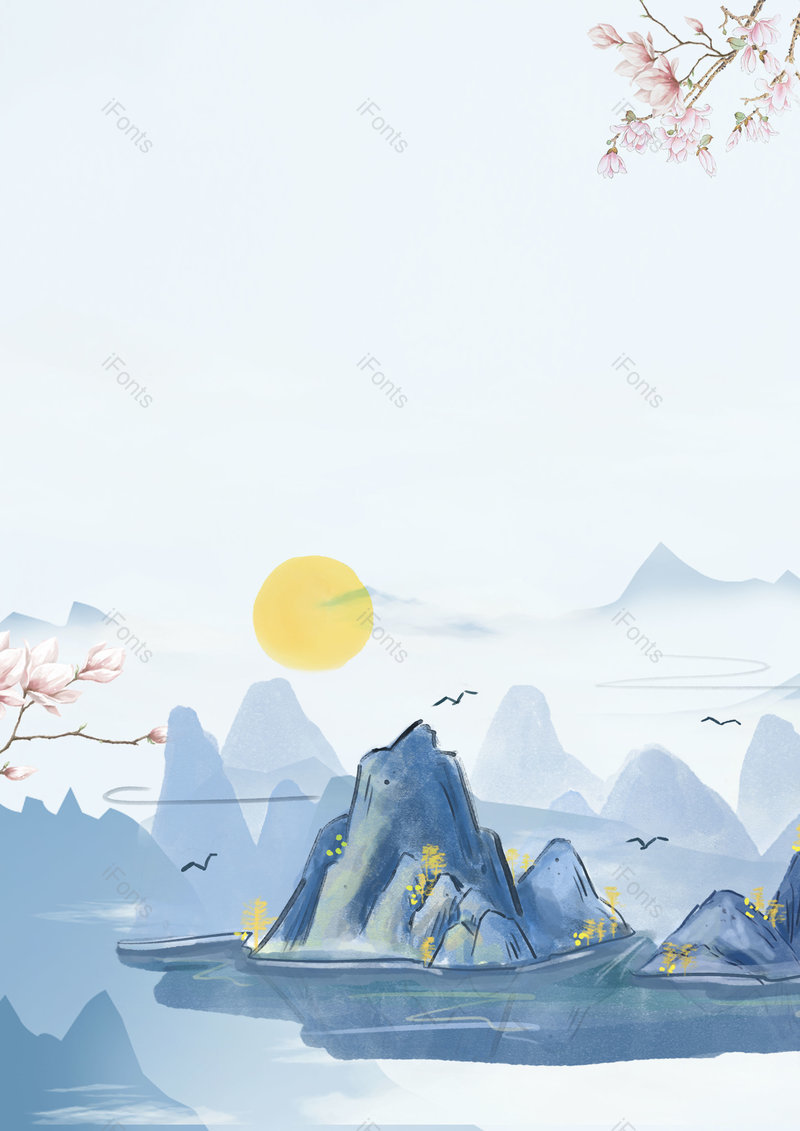 中国风清明节复古古风创意高清背景,插画/手绘图,插画/手绘图库,插画/手绘图下载,插画/手绘